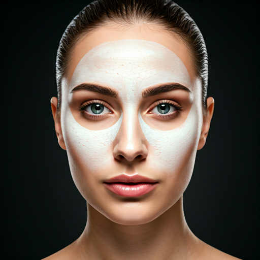 A premium facial environment rendered in soft monochrome tones.